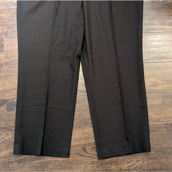 EUC Laura Plus Petites 18P Black Straight Leg Slacks with Pleats and Gold Button - Picture 3 of 4